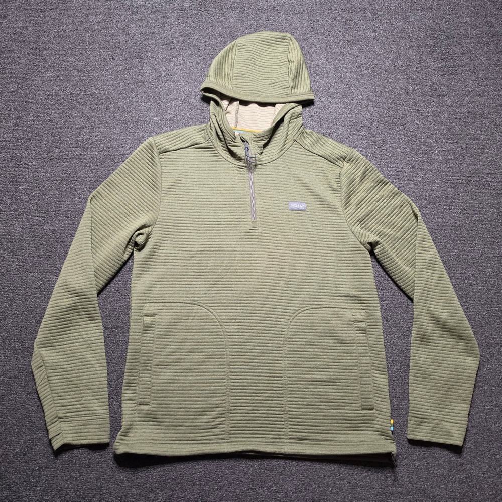Marsh Wear Sullivan Tech Hoodie Olive Green Mens Medium Ribbed Pullover Jacket